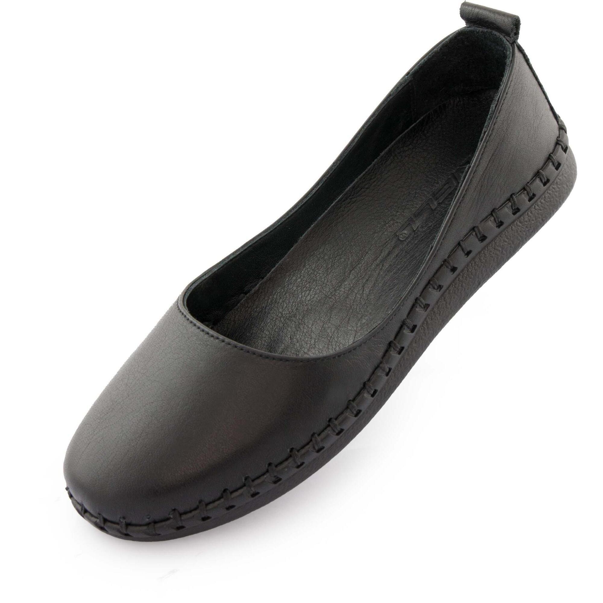 Baleriny skórzane NELL damskie czarne 37