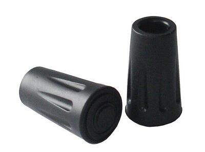 Cappucci in gomma per bastoni trekking 2 pz – rotondi nero 11 mm