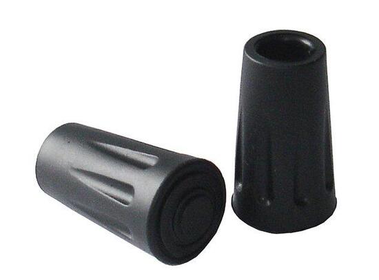 Cappucci in gomma per bastoni trekking 2 pz – rotondi nero 11 mm