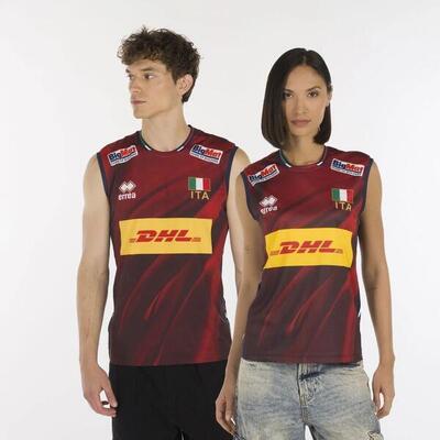 Errea naz. t-shirt italië volley 4^mg unisex competitie winkel volwassenen
