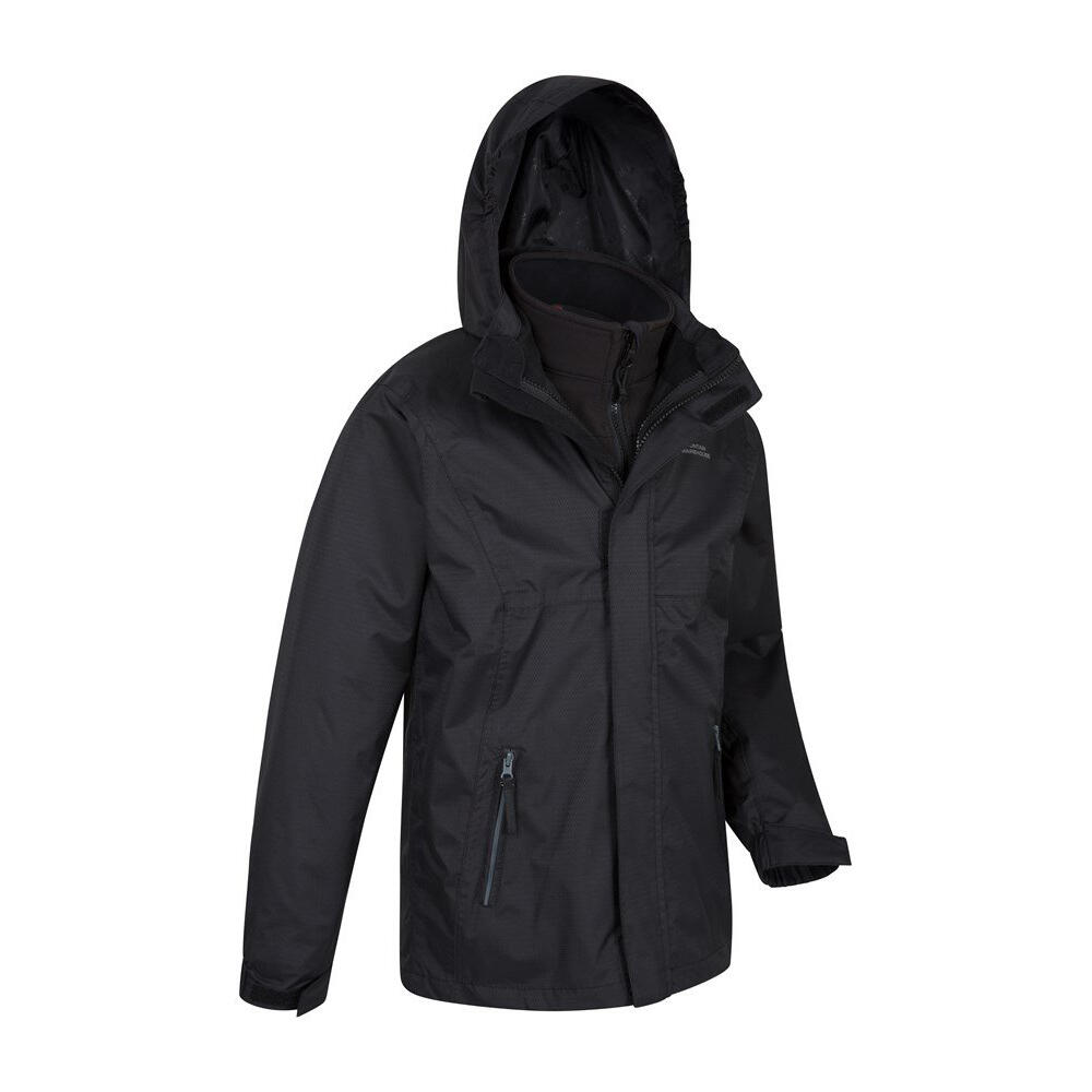 "Bracken Extreme" Jacke, wasserfest 3 in 1 für Kinder Schwarz 3/4