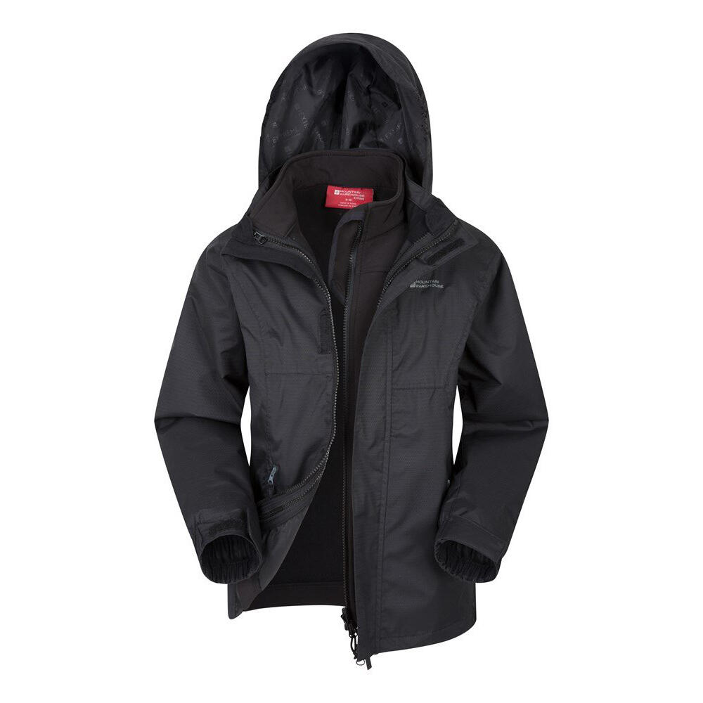 "Bracken Extreme" Jacke, wasserfest 3 in 1 für Kinder Schwarz 4/4