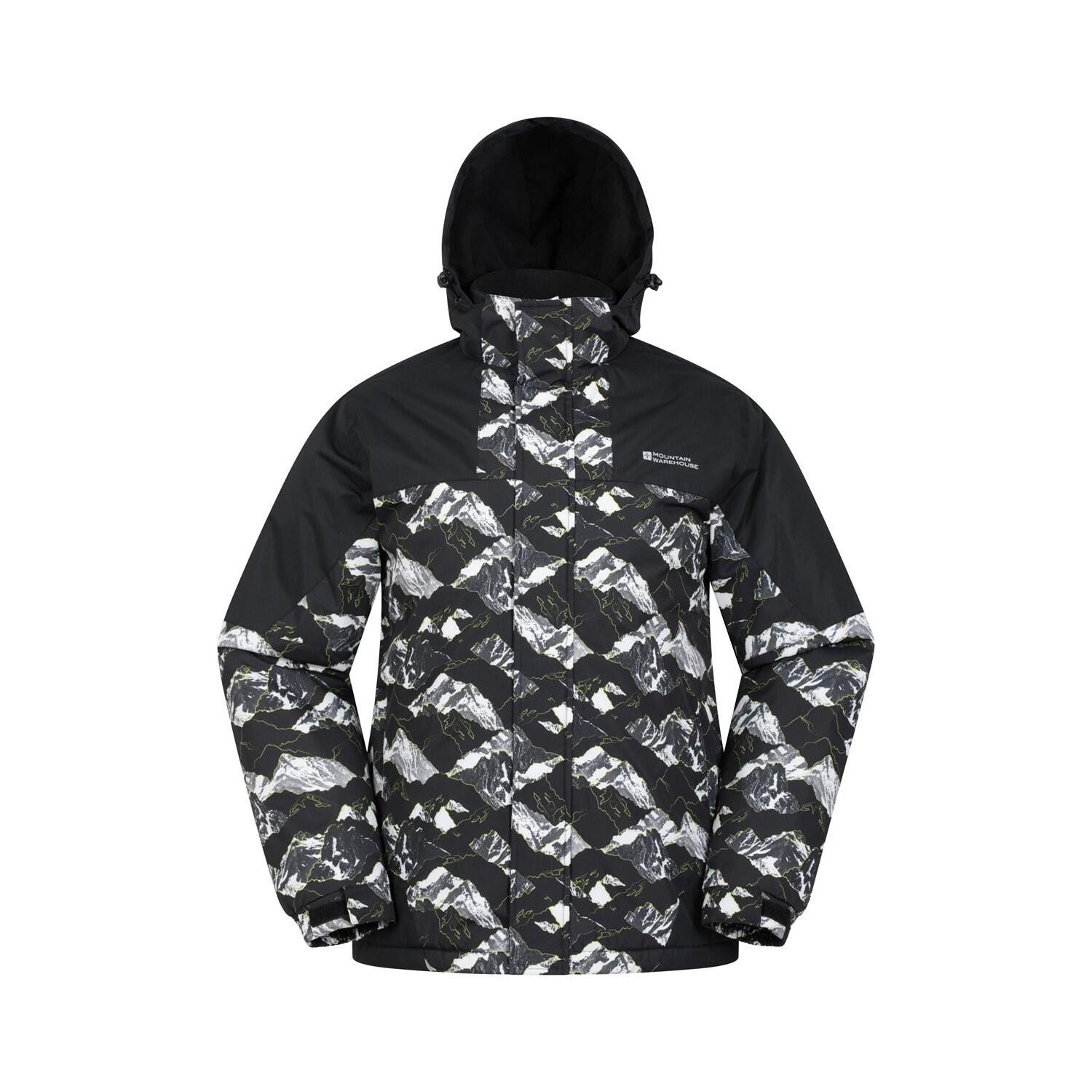 MOUNTAIN WAREHOUSE Mens Shadow II Printed Ski Jacket (Charcoal/White)