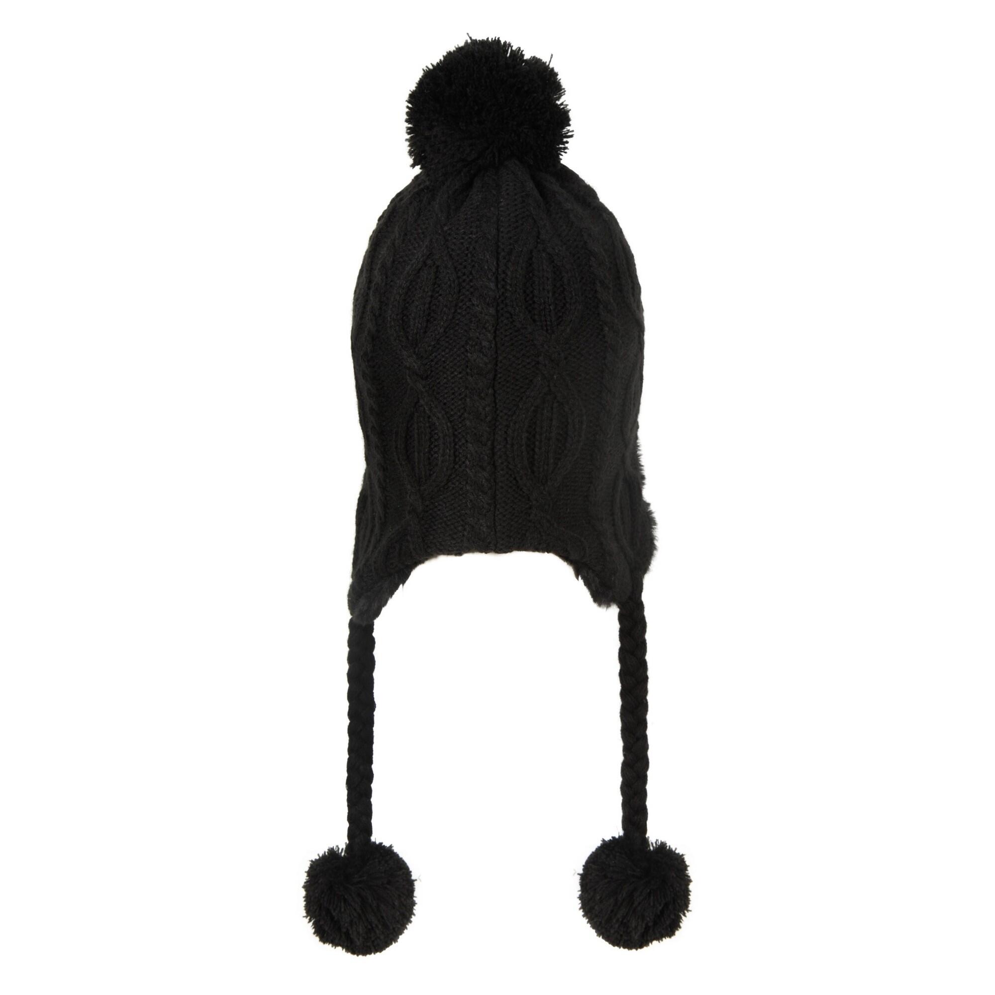 Womens/Ladies Sierra Knitted Thermal Bomber Hat (Black) 2/4