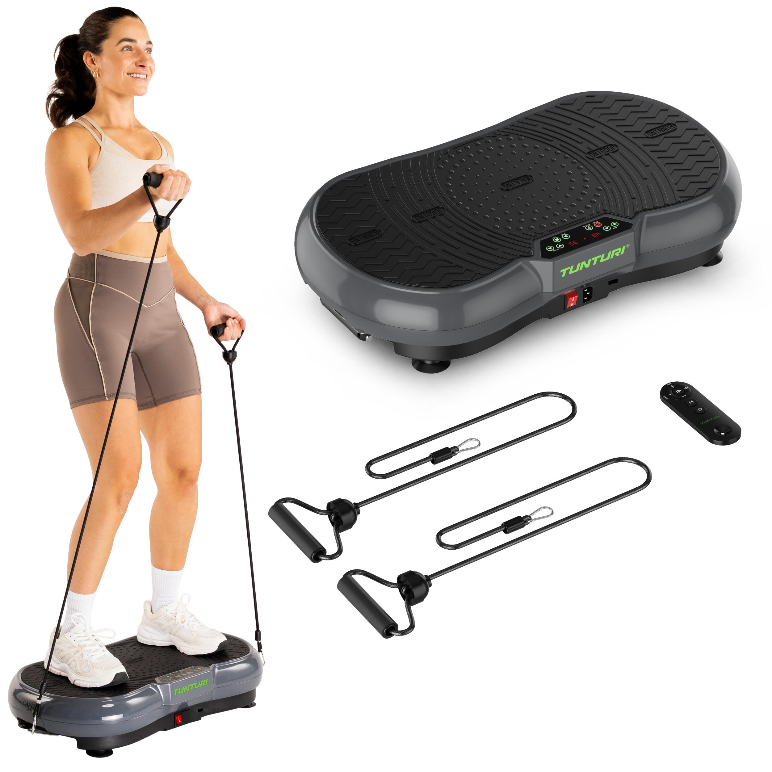Tunturi - Plateforme Vibrante - Plaque De Fitness Oscillante Cardio Fit V40 - Plateforme Vibrante - Noir - Decathlon