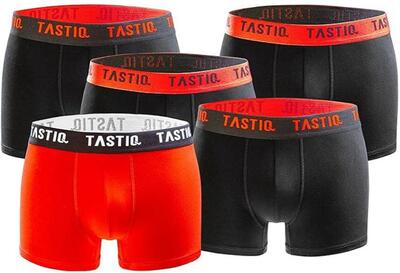 Tastic boxers zwart rood mix 5-pack cadeau