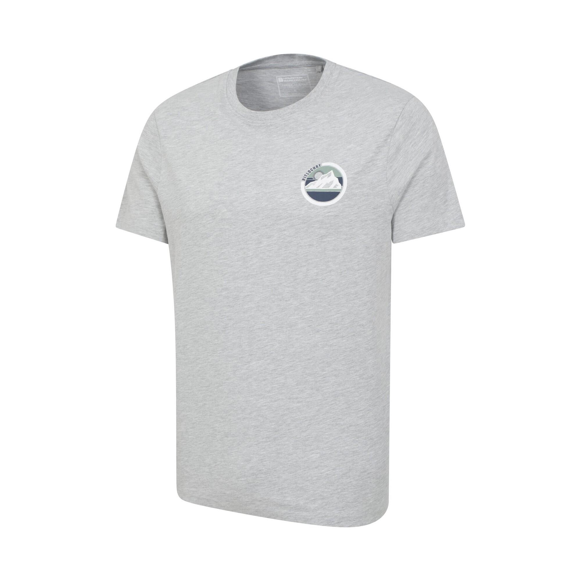 Tshirt Motif/style Montagne PITOLCHRY Homme (Gris) 3/4