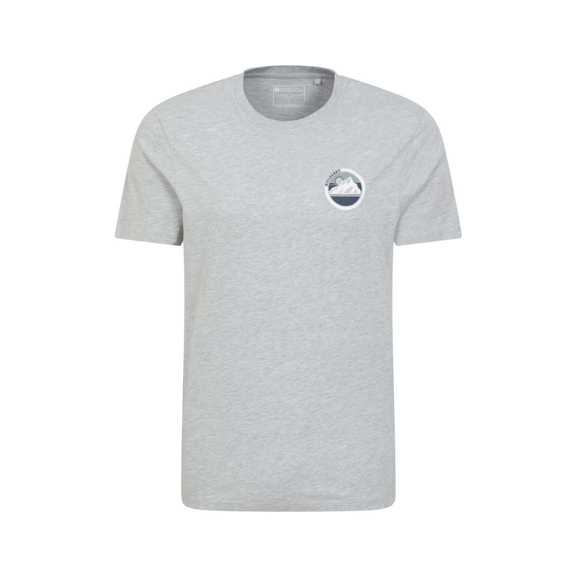 MOUNTAIN WAREHOUSE Mens Pitolchry Mountain Cotton TShirt (Grey)
