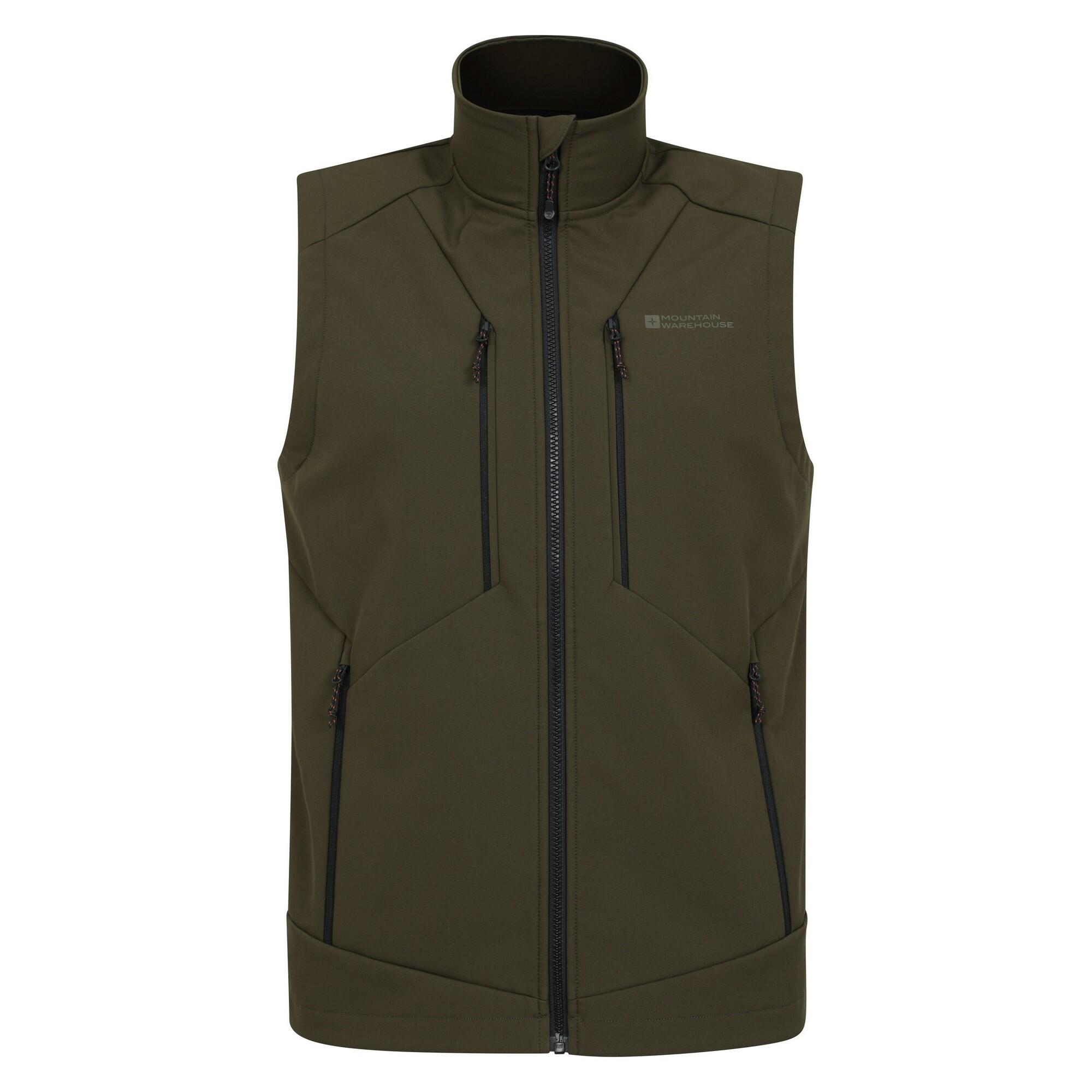 MOUNTAIN WAREHOUSE Mens Radius Softshell Gilet (Khaki Brown)