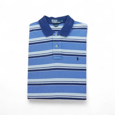 Tweedehands - korte mouw poloshirt heren blauw - goede staat