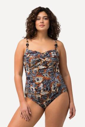 Femme Maillot de bain à bonnets souples. Effet drapé et perles.