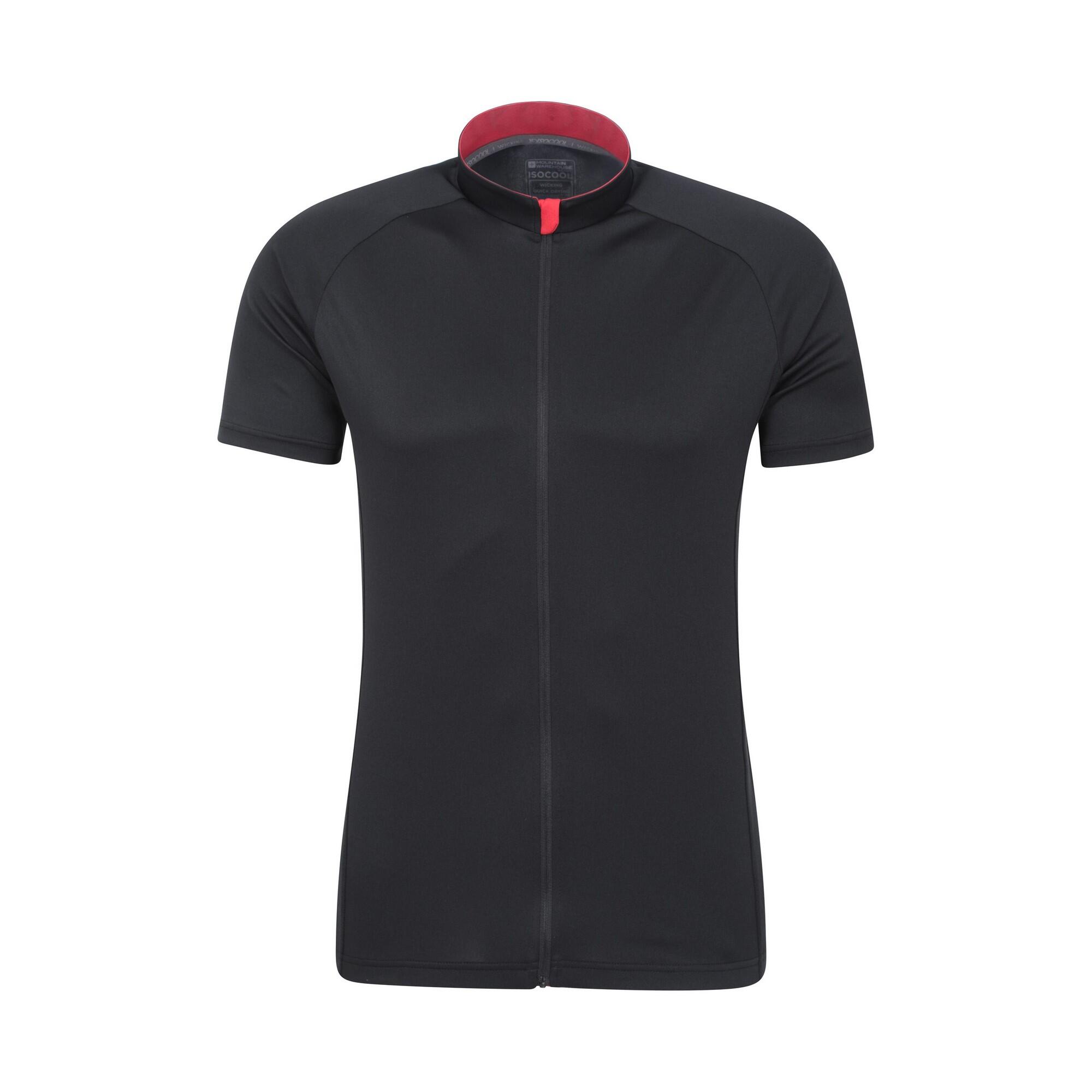 MOUNTAIN WAREHOUSE Mens Roubaix Full Zip Cycling Top (Jet Black)