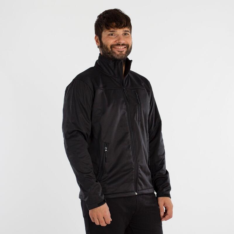 Jachetă softshell impermeabilă cu fermoar frontal și trei buzunare