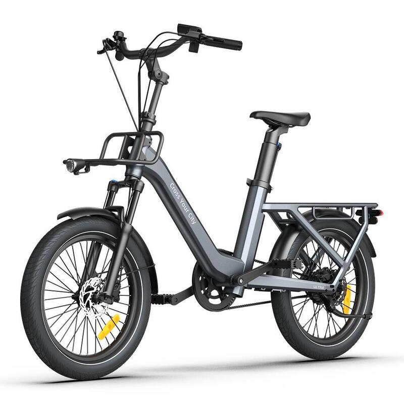 Bicicletă electrică AirOne Ultra, 20''×2.4'',transmisie prin curea,motor Bafang
