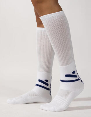 Hohe Volleyballsocken “Jump Spin” (2 Paar) – schwarzes Logo (40/43)