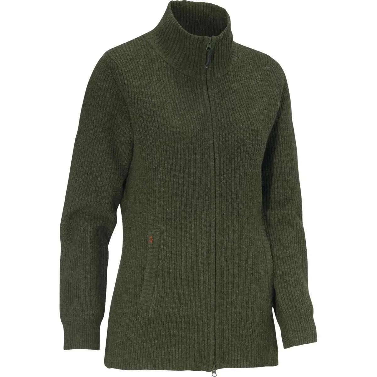 Gilet femme Shirley col montant laine vert loden XS à 3XL 1/5