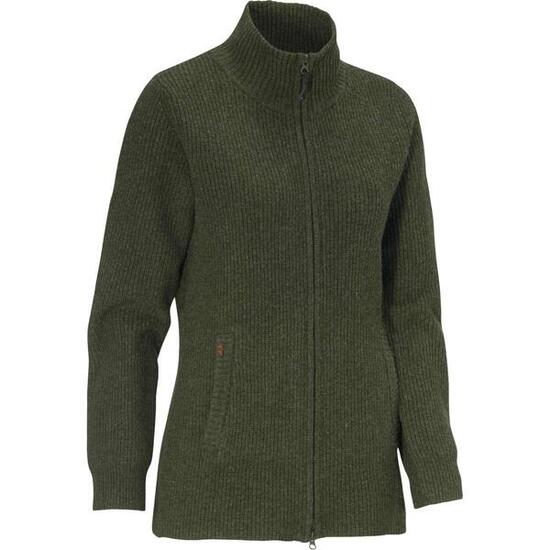 Gilet femme Shirley col montant laine vert loden XS à 3XL