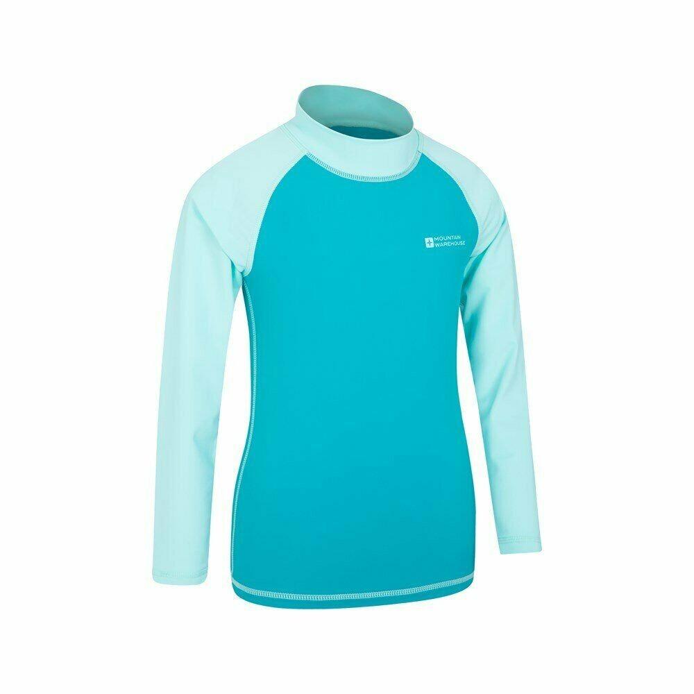 Childrens/Kids LongSleeved Rash Top (Teal) 3/4