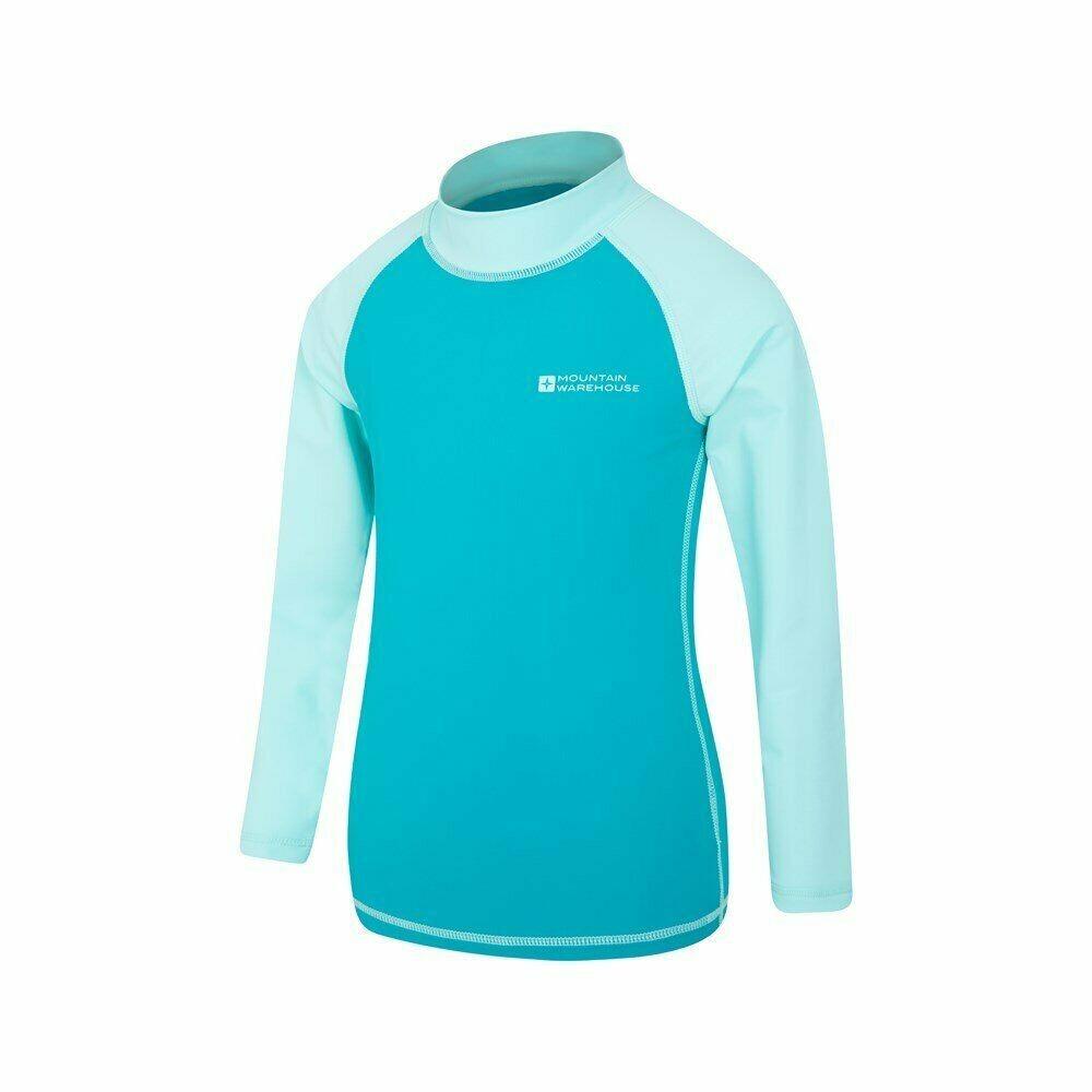 Childrens/Kids LongSleeved Rash Top (Teal) 2/4