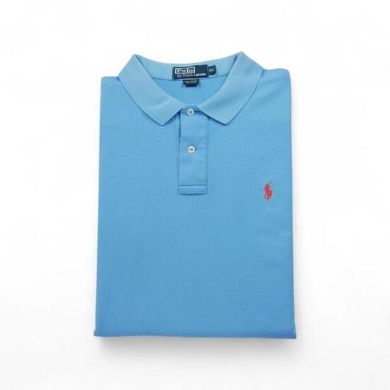 Second life - Kurzarm-Poloshirt Herren Hellblau - In gutem Zustand