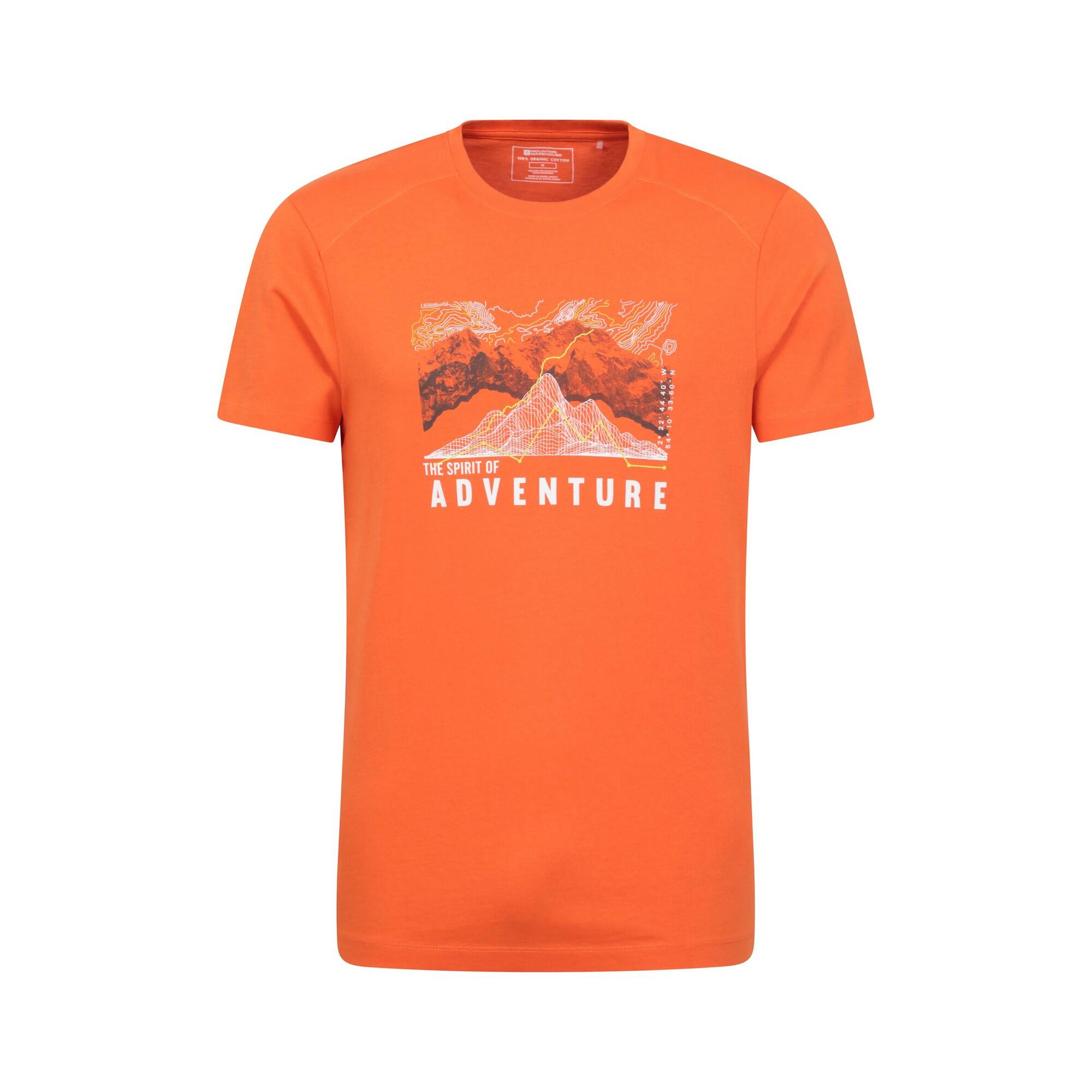 MOUNTAIN WAREHOUSE Mens Adventure Begins Cotton TShirt (Orange)