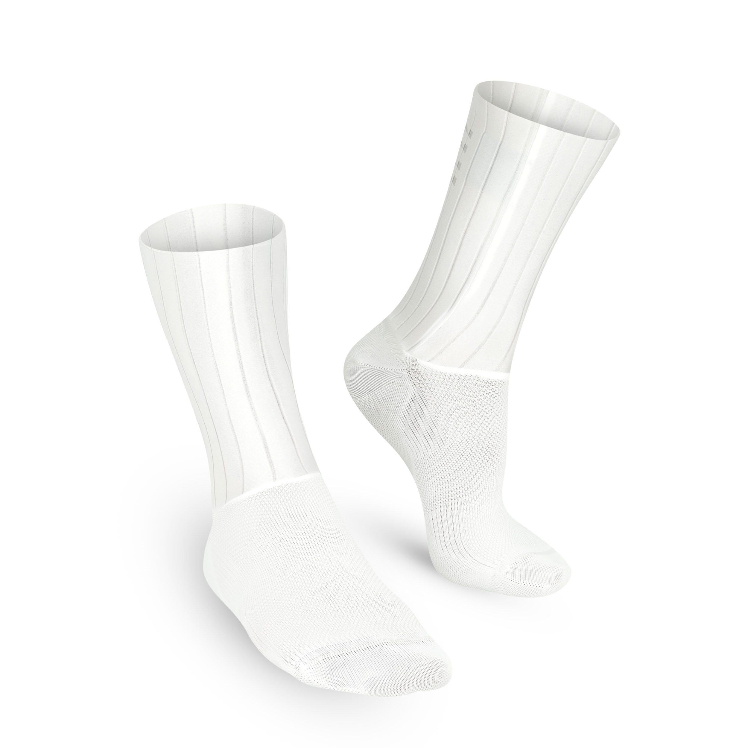 Chaussettes Vélo Été Respirantes Unisexe - Tech Blanc 1/2