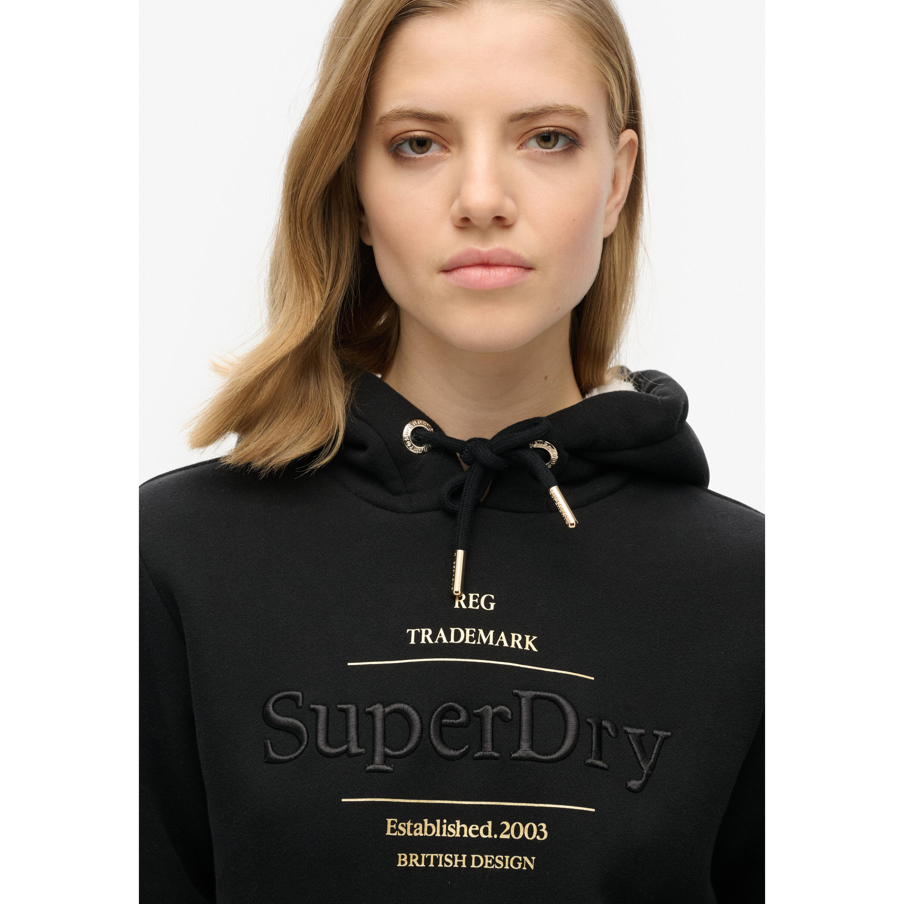 Superdry Damen Hoodie Schwarz Luxus 4/5