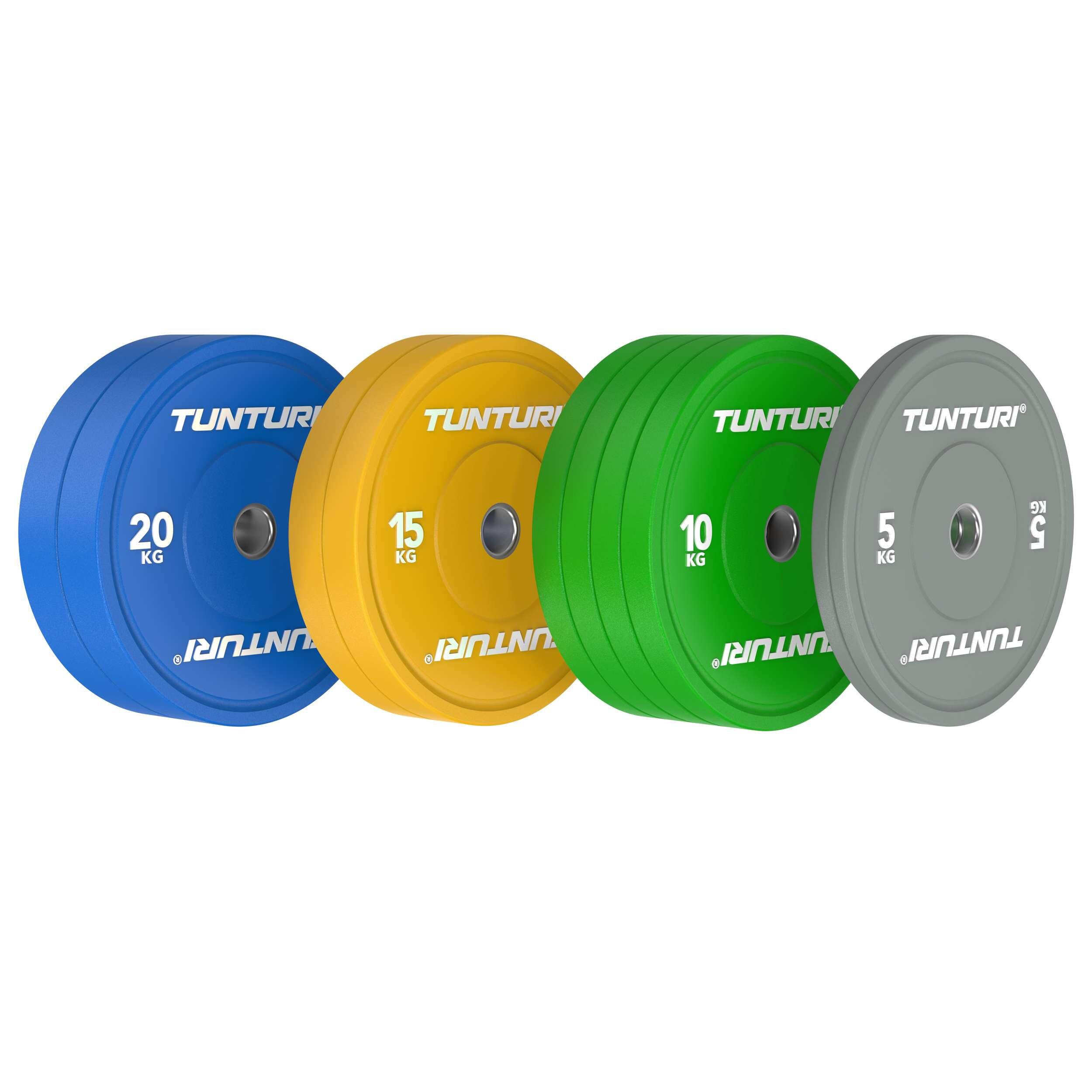 Tunturi Platinum bumper plates - Poids d'haltérophilie - Disques d'haltères - 2/7