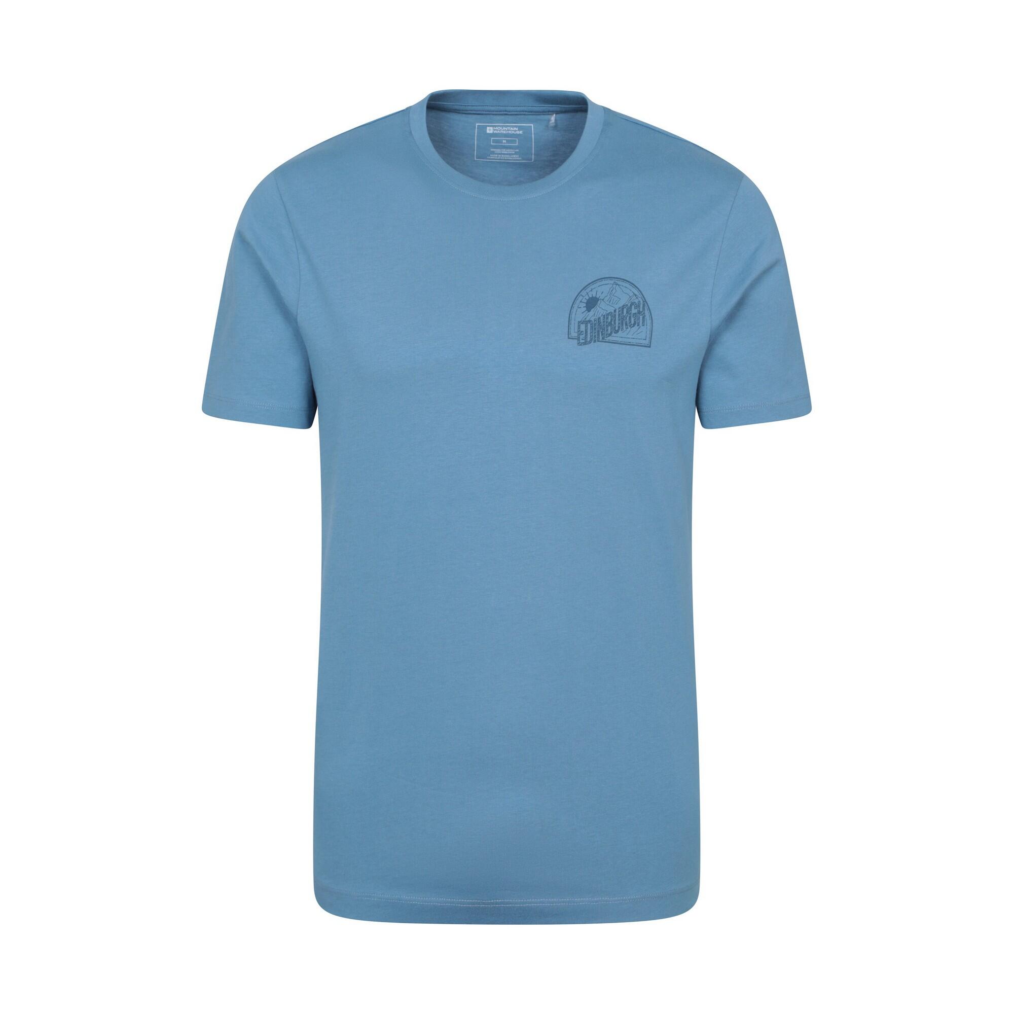 MOUNTAIN WAREHOUSE Mens Edinburgh Text ShortSleeved TShirt (Blue)