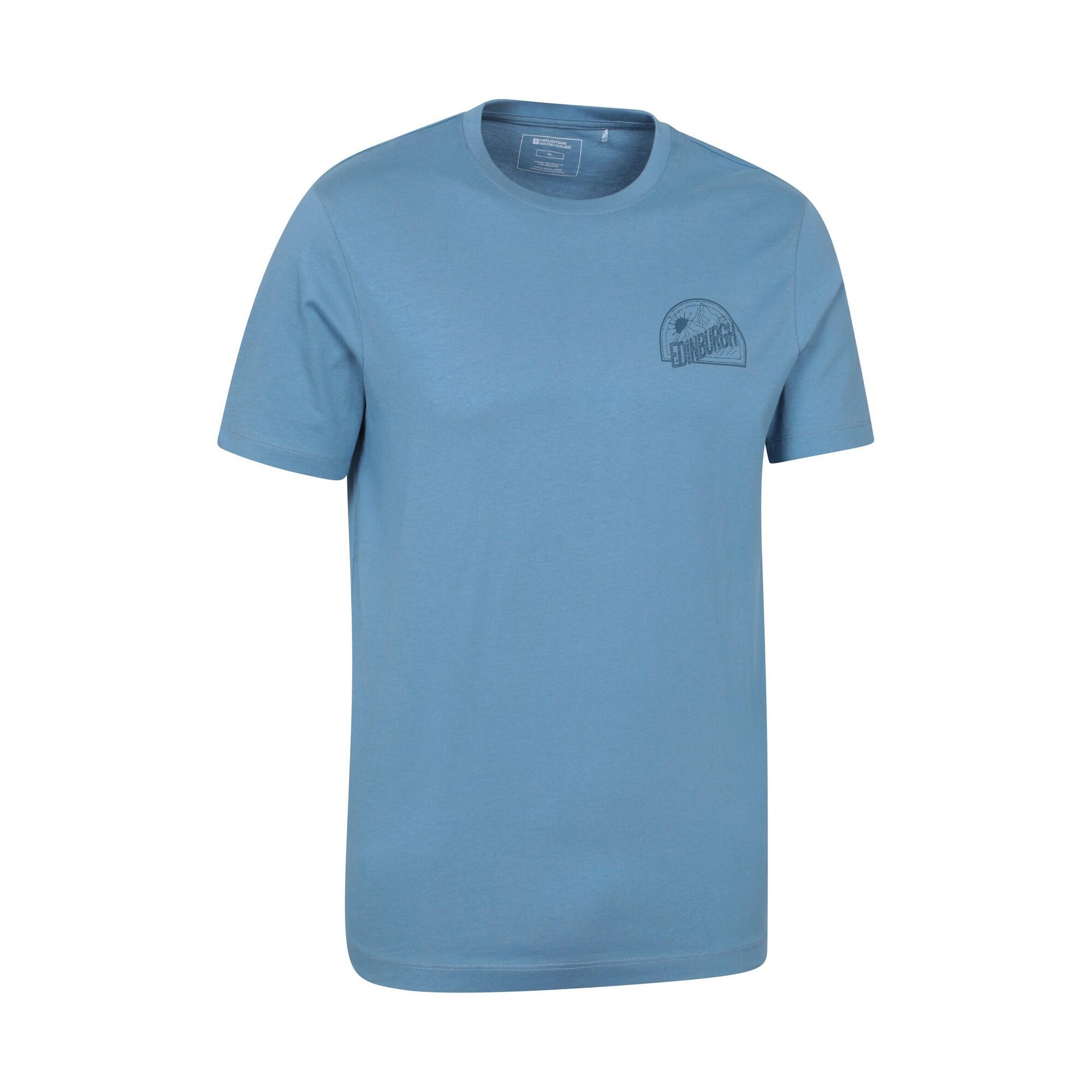 Mens Edinburgh Text ShortSleeved TShirt (Blue) 4/4