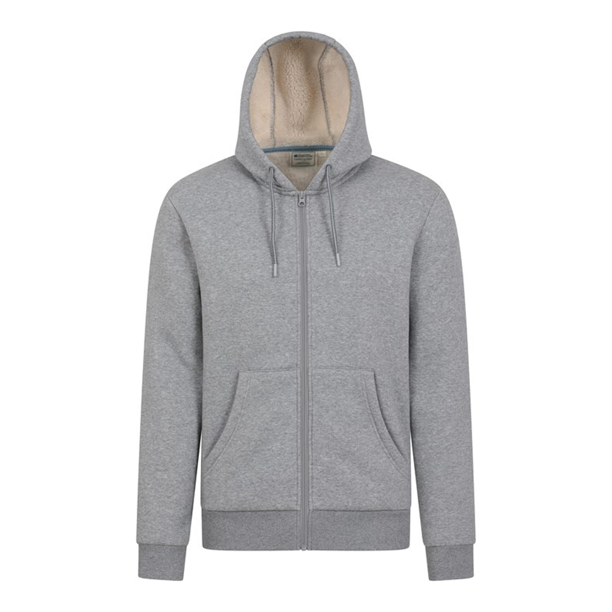 MOUNTAIN WAREHOUSE Mens Dalton Borg Lined Full Zip Hoodie (Grey)