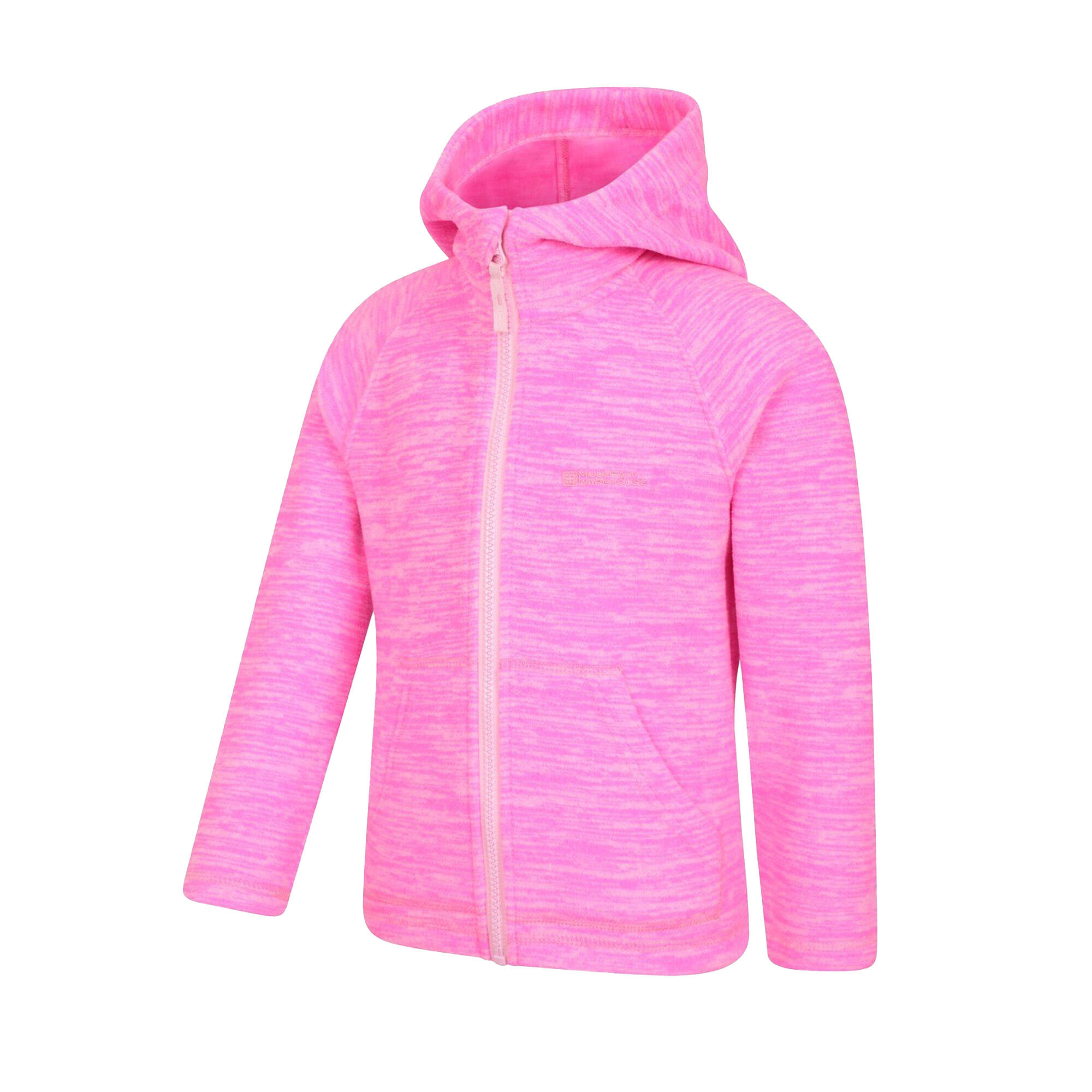 "Snowdonia II" Hoodie mit durchgehendem Reißverschluss für Kinder Leuchtend Rosa 4/4