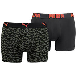 Boxers Puma pour hommes - Pack de 2 en vert armée