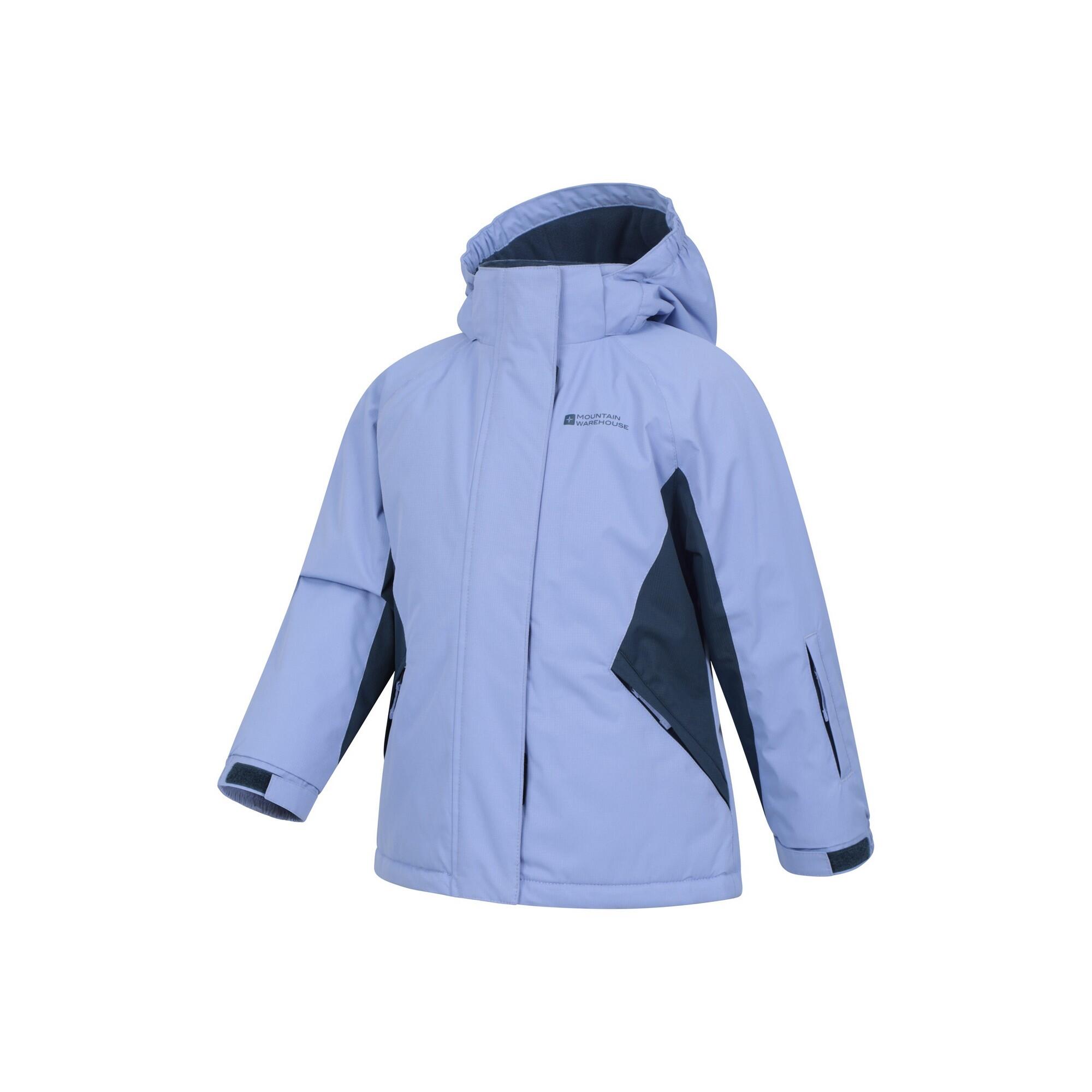 Skijacke und Hosen Kinder Flieder 3/4