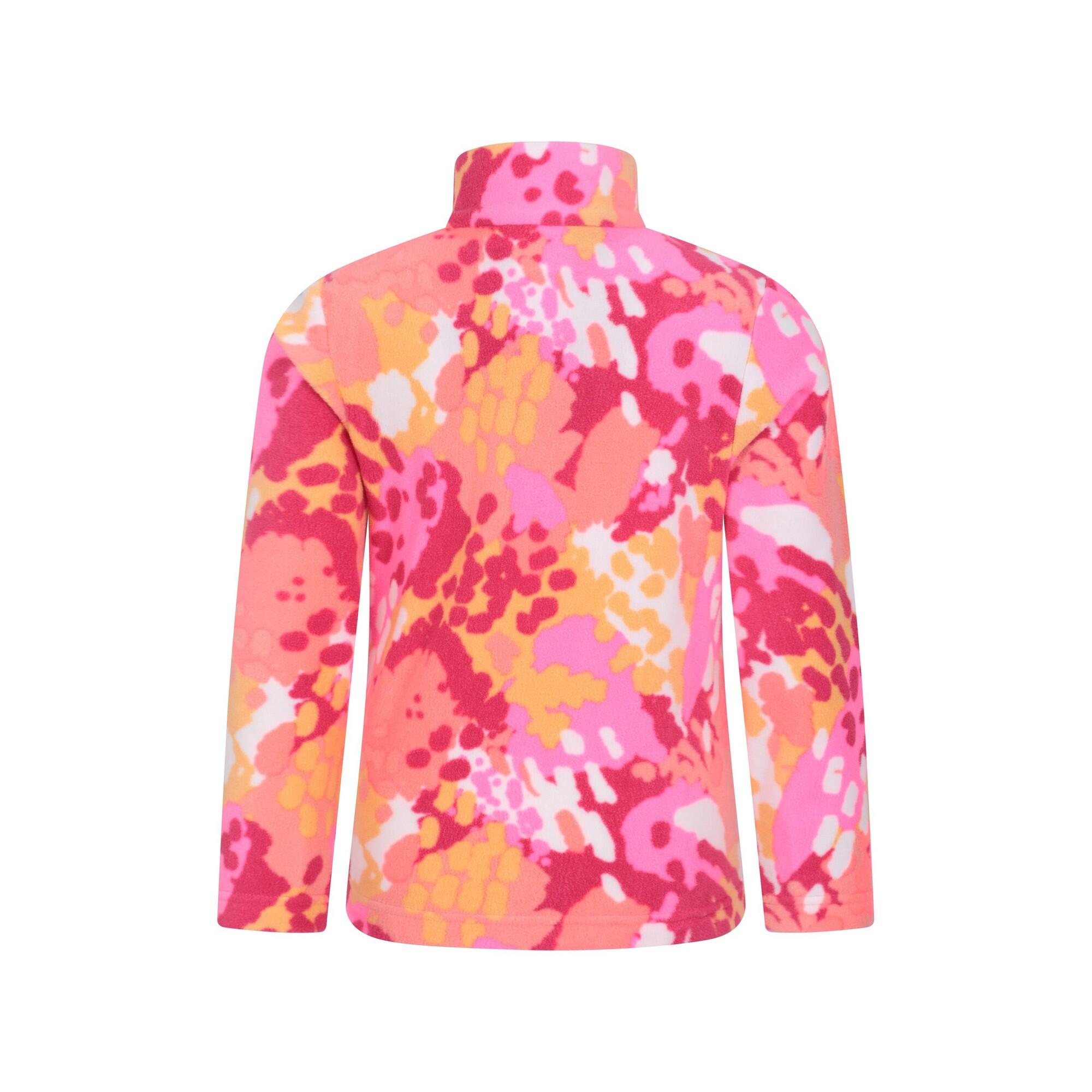 Childrens/Kids Endeavour Abstract Half Zip Fleece Top (Coral) 2/4