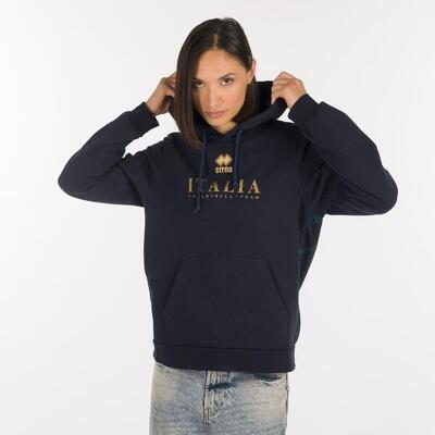Felpa con cappuccio donna ( fleece) errea blu