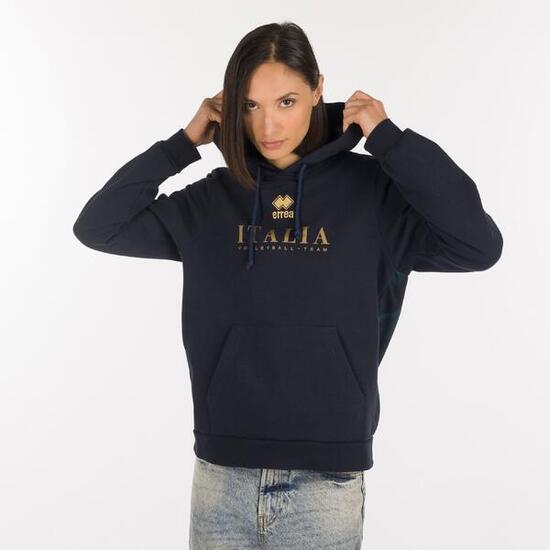Felpa con cappuccio donna ( fleece) errea blu