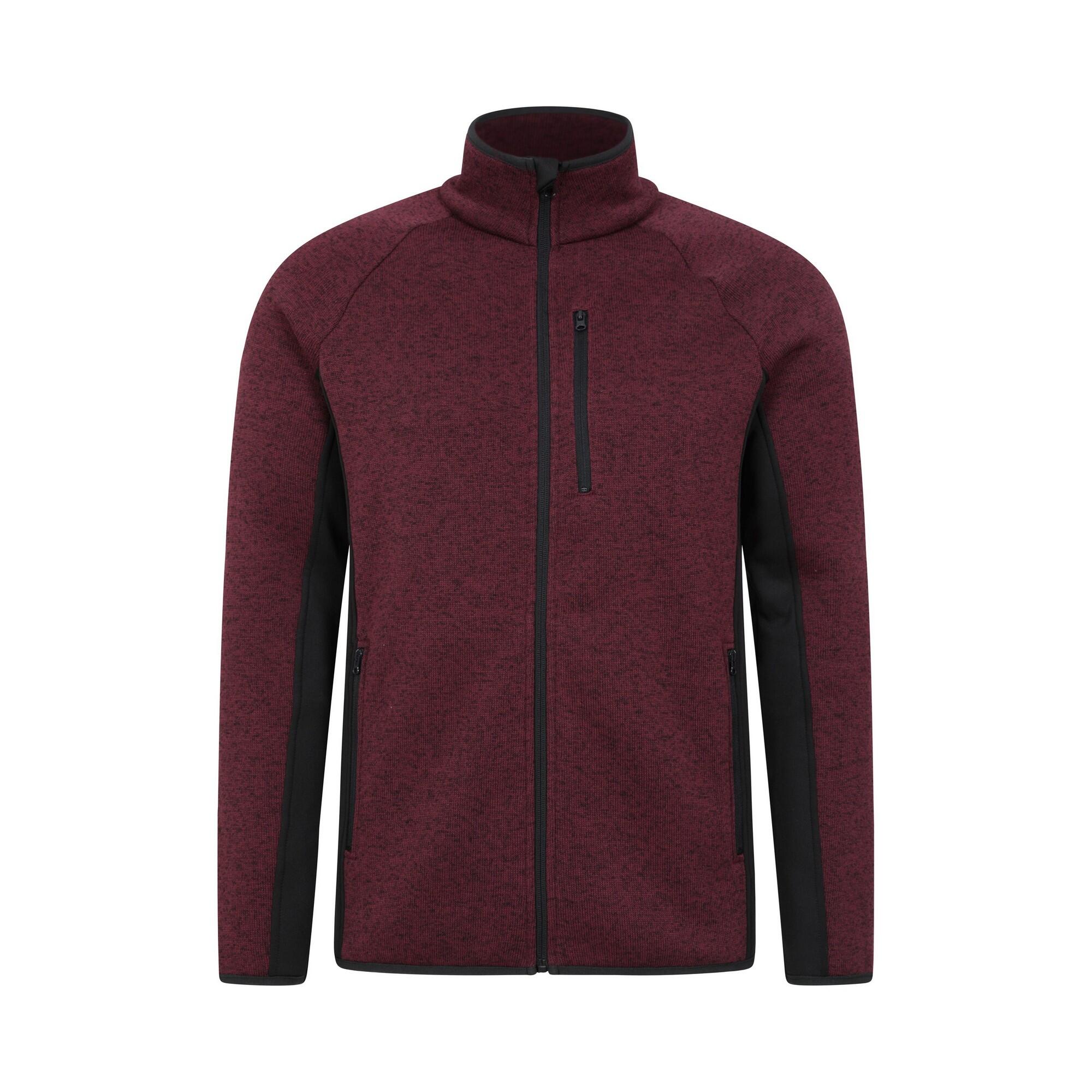 MOUNTAIN WAREHOUSE Mens Treston Full Zip Fleece Jacket (Burgundy)