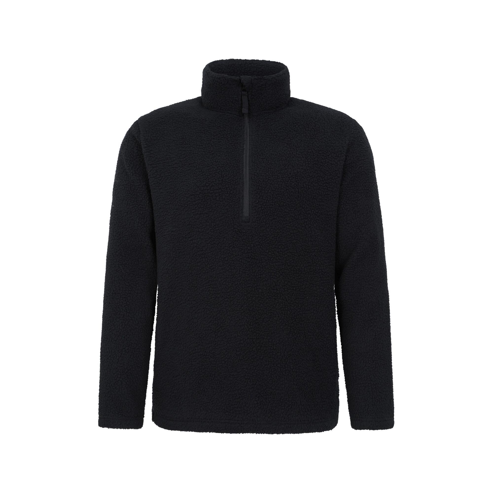 MOUNTAIN WAREHOUSE Mens Ted Borg Half Zip Fleece Top (Black)