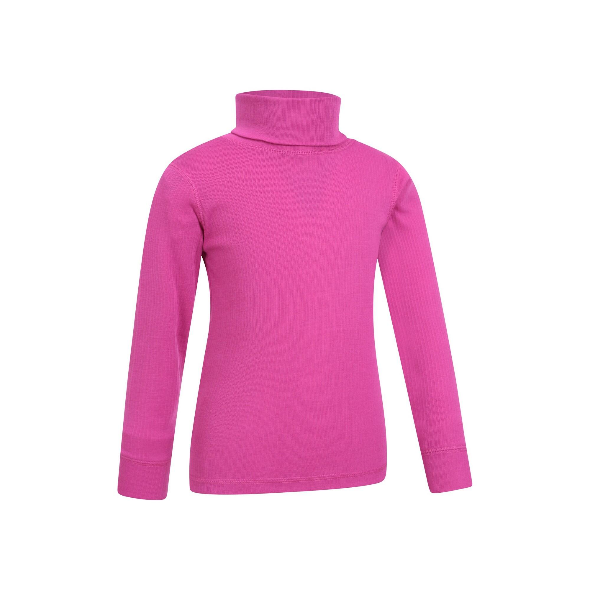 "Talus" Oberteil Rollkragen für Langärmlig Kinder Leuchtend Rosa 3/4