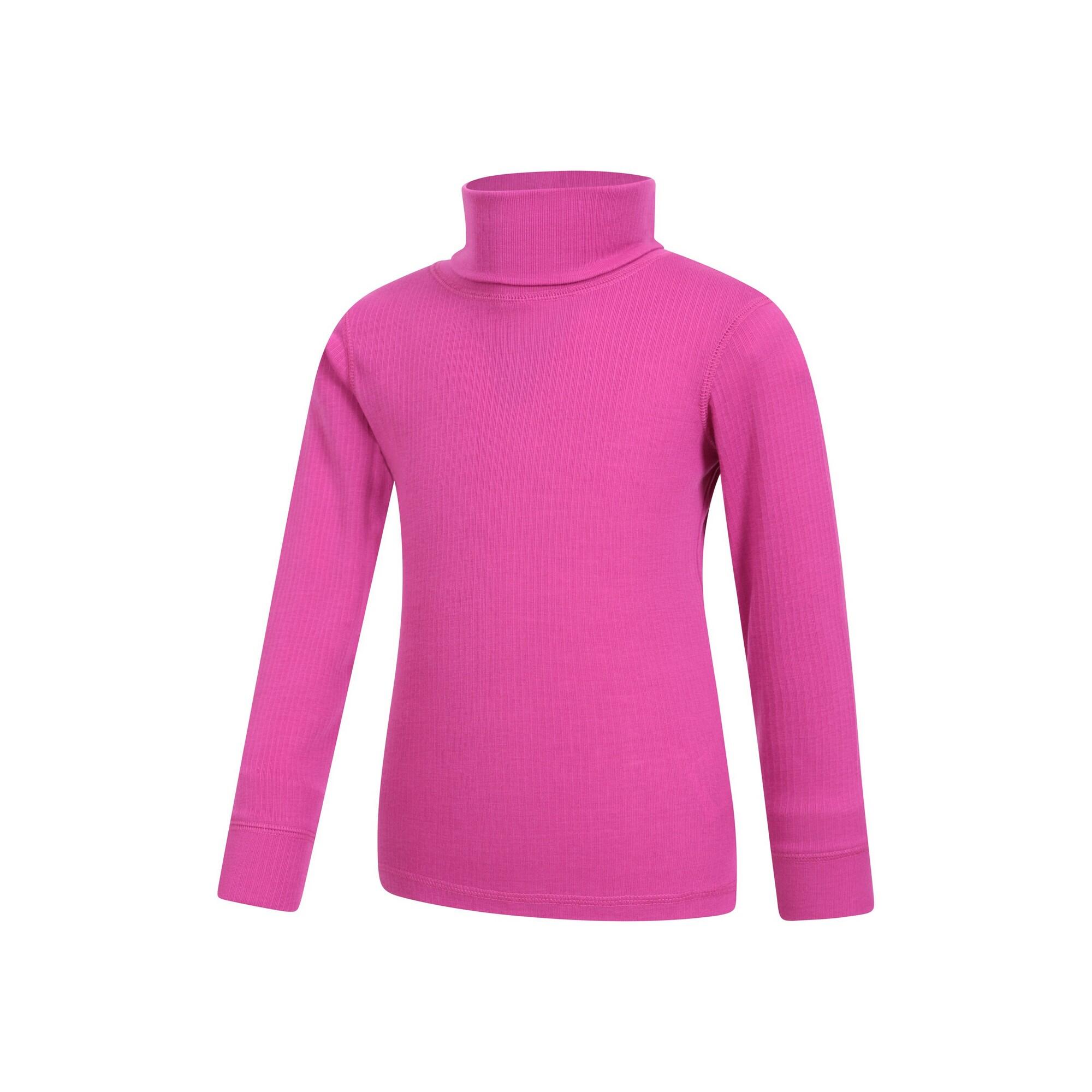 "Talus" Oberteil Rollkragen für Langärmlig Kinder Leuchtend Rosa 4/4