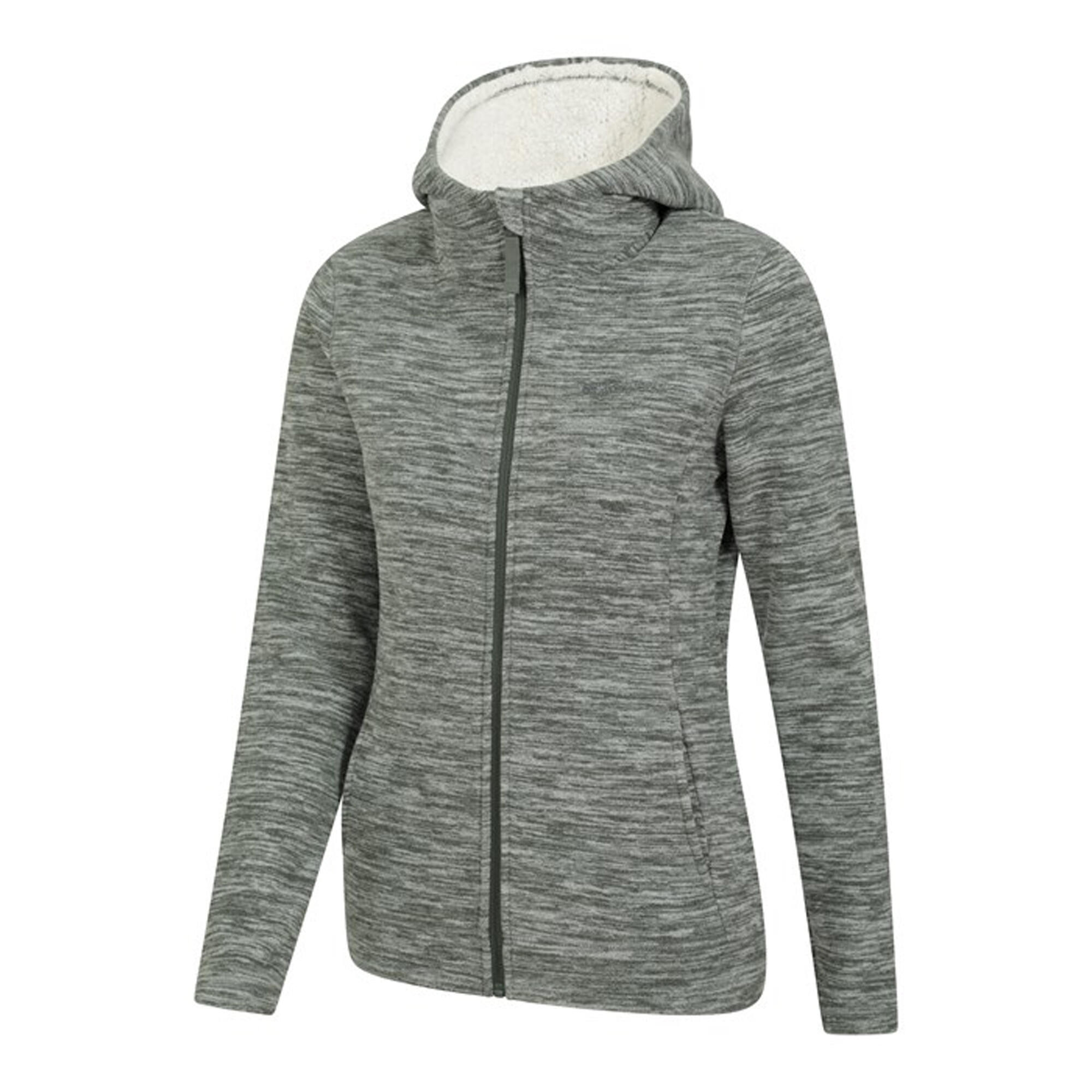 Felpa Con Cappuccio E Zip Intera Donna Mountain Warehouse Snowdonia Verde Kaki 3/4
