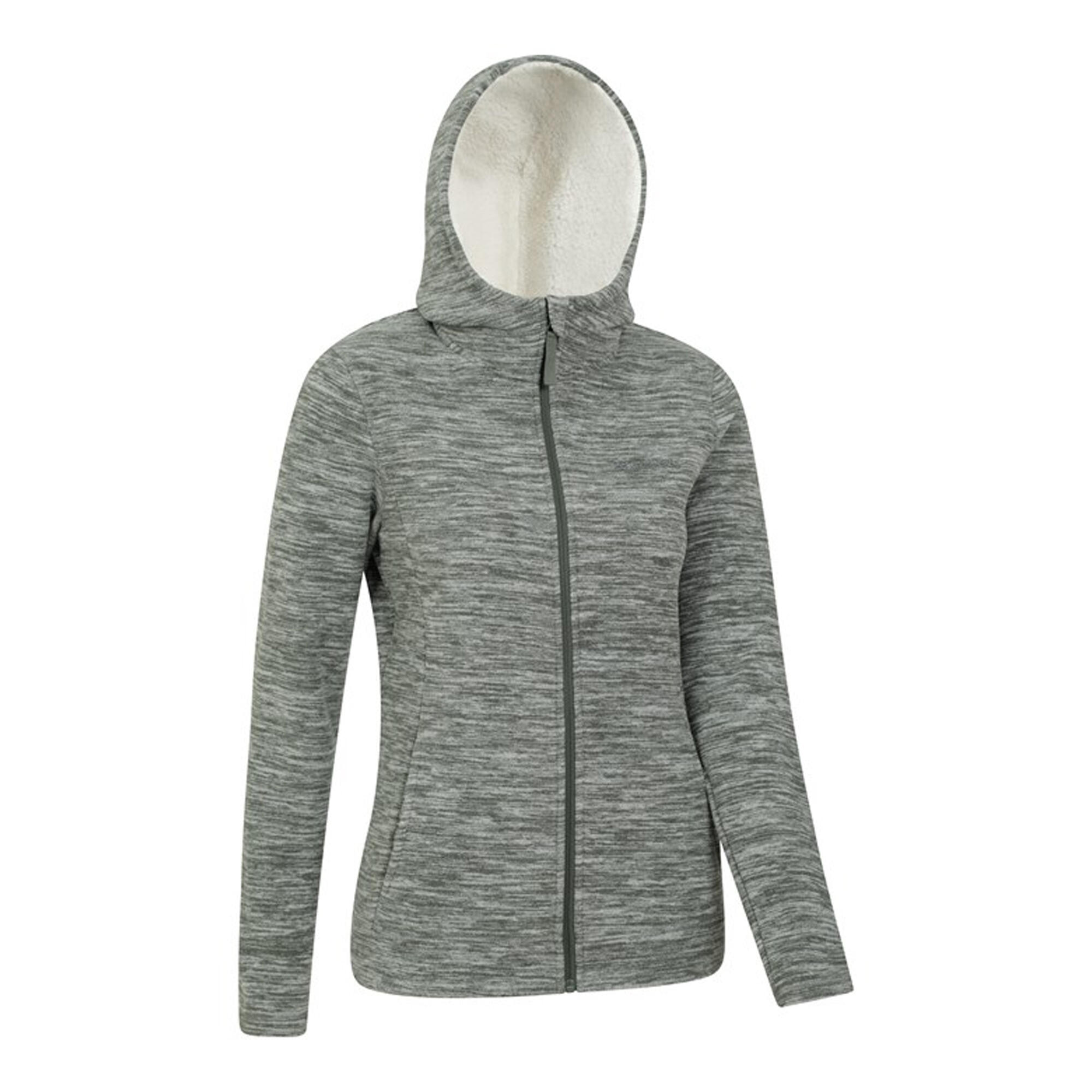 Felpa Con Cappuccio E Zip Intera Donna Mountain Warehouse Snowdonia Verde Kaki 4/4