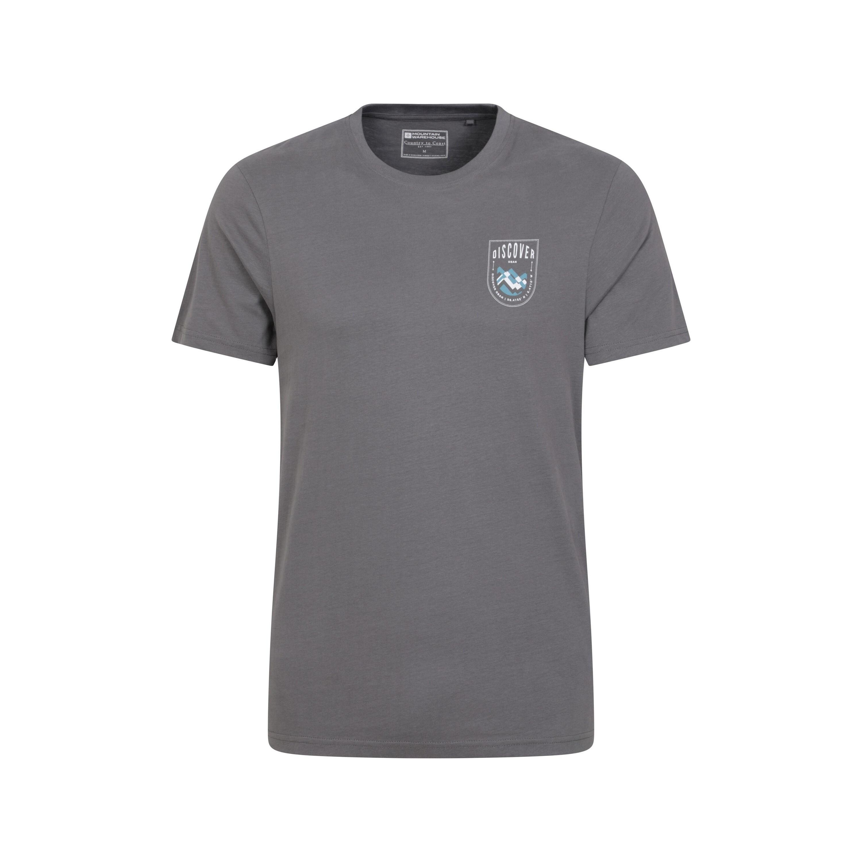 MOUNTAIN WAREHOUSE Mens Discover Oban Cotton TShirt (Grey)