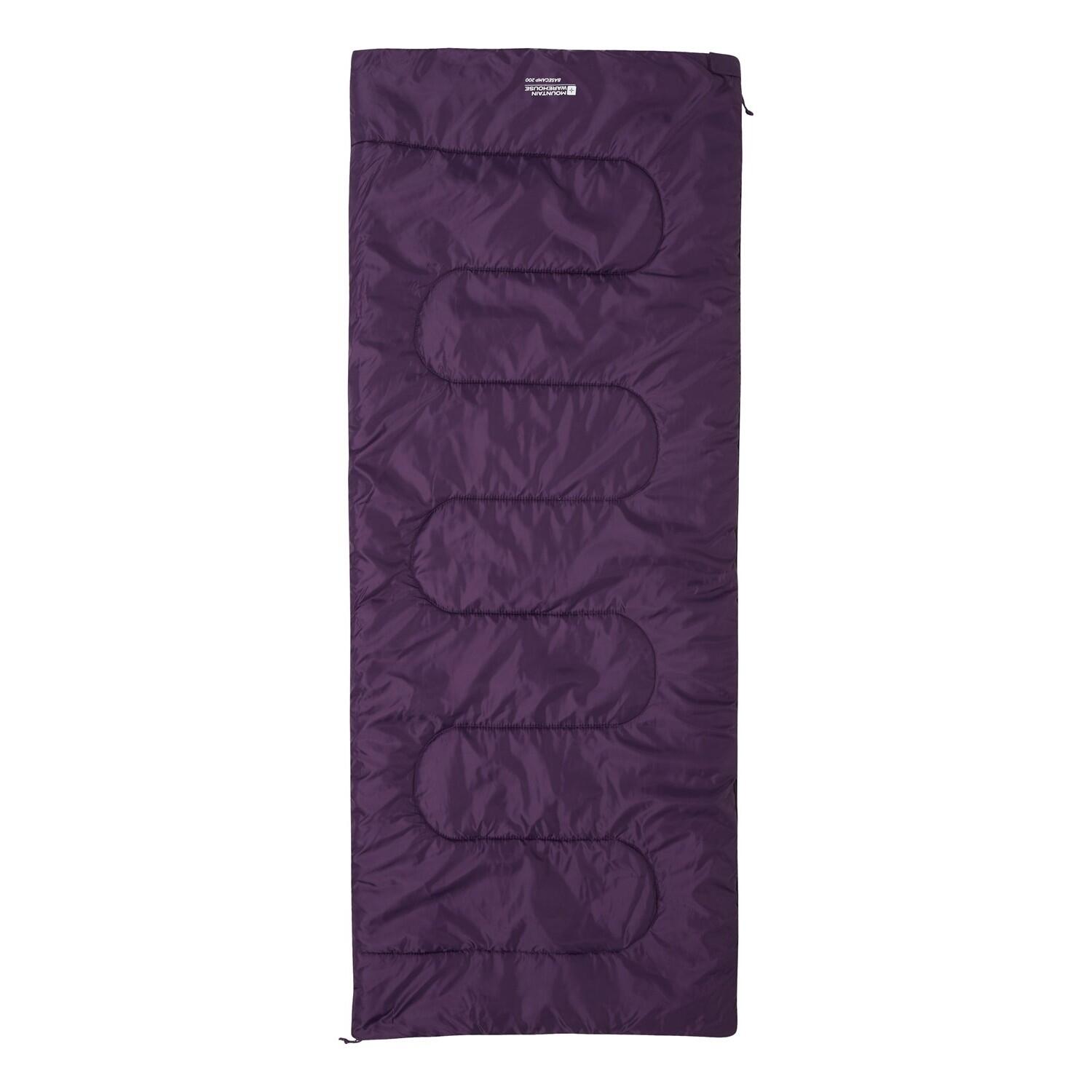Schlafsack "Basecamp 200", Sommer Damen und Herren Violett 3/4