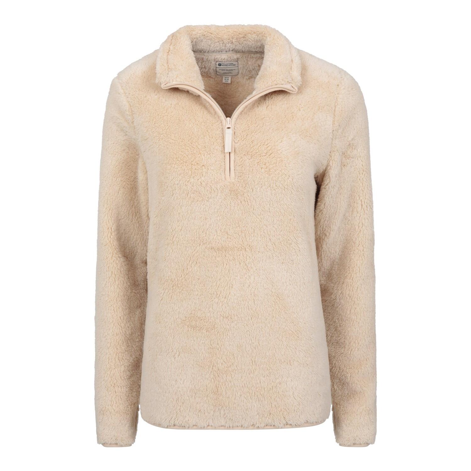 Felpa In Pile Cerniera Ad Un Quarto Donna Mountain Warehouse Beige 4/4