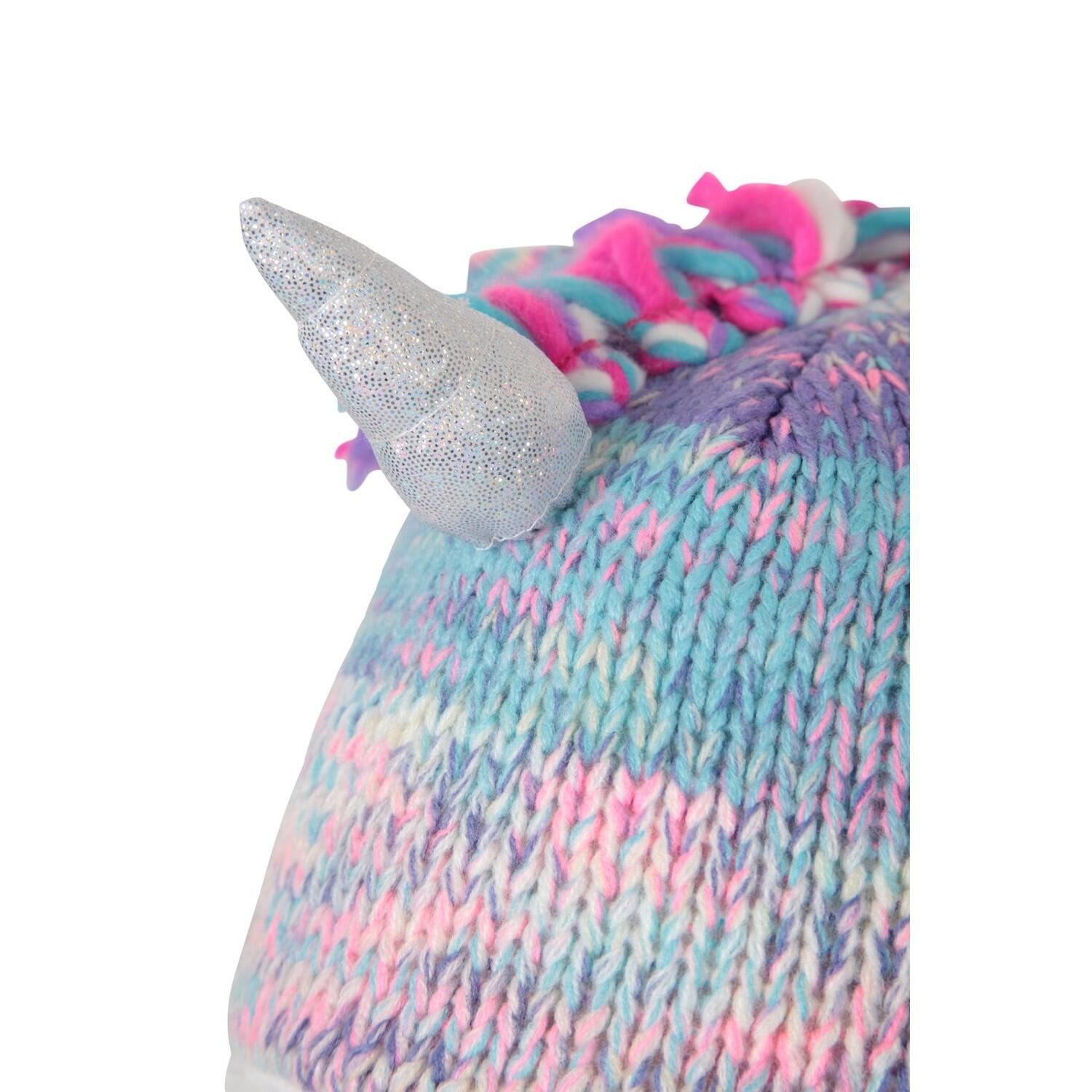Berretto Invernale Con Paraorecchie Unicorno Bambini Mountain Warehouse Blu Rosa 3/6