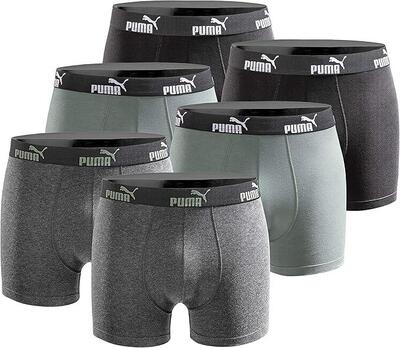 Puma heren boxershorts 6-pack groen/grijs/zwart l