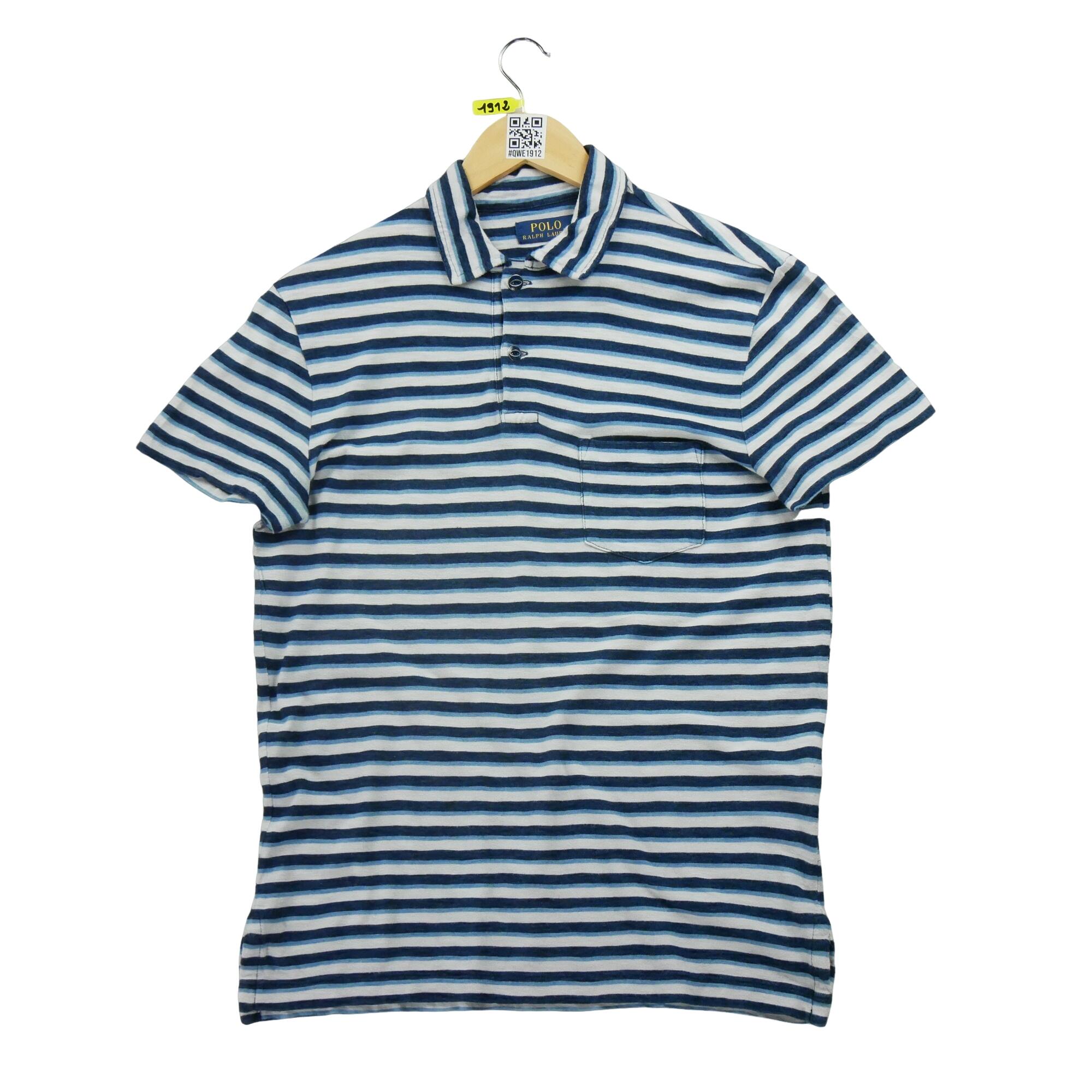 RALPH LAUREN Reconditionné - Polo manches courtes Homme Marine - Bon État