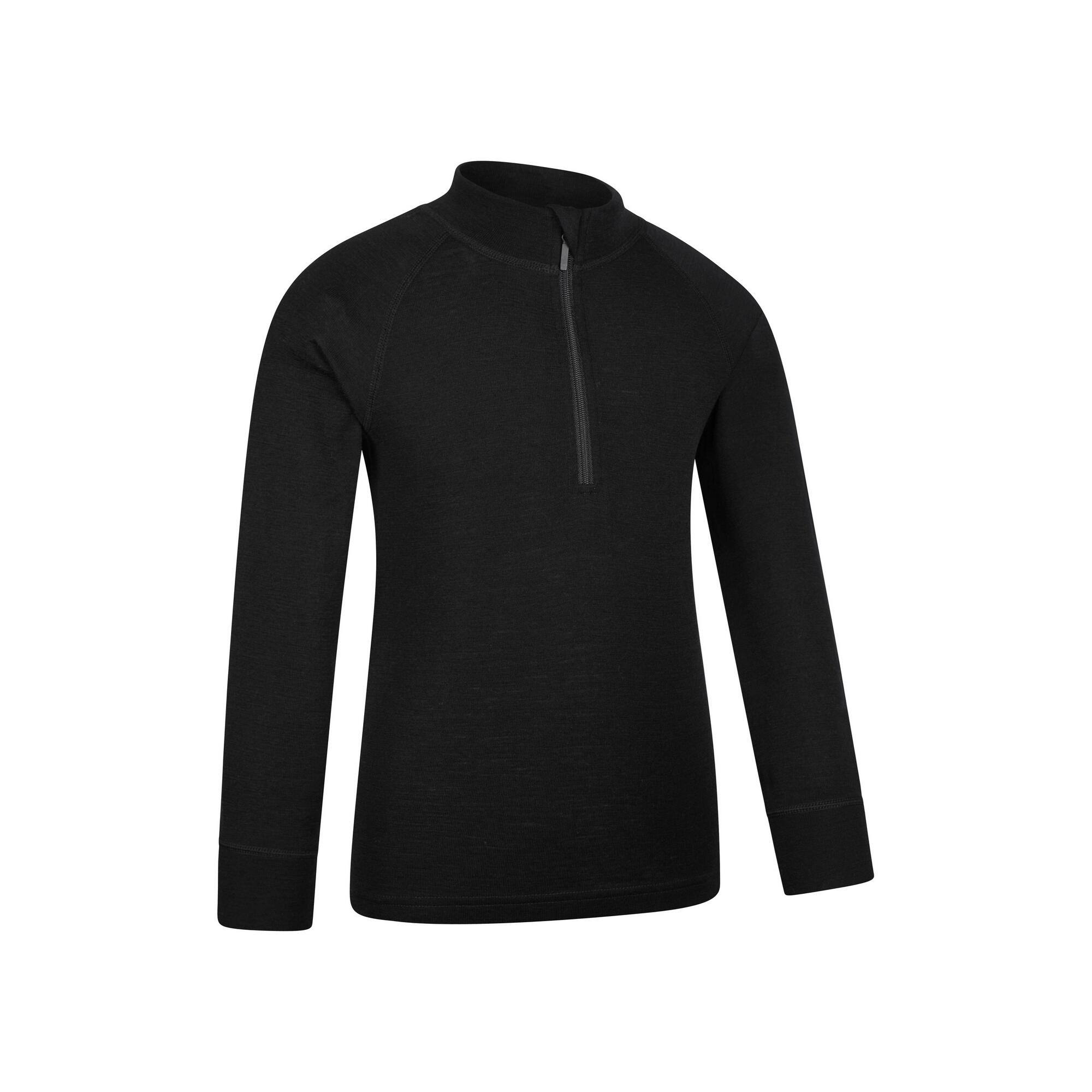 Maglietta Di Base Mezza Cerniera Bambini Mountain Warehouse Nero 4/4